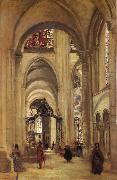 Interior of the Cathedral of sens, Corot Camille